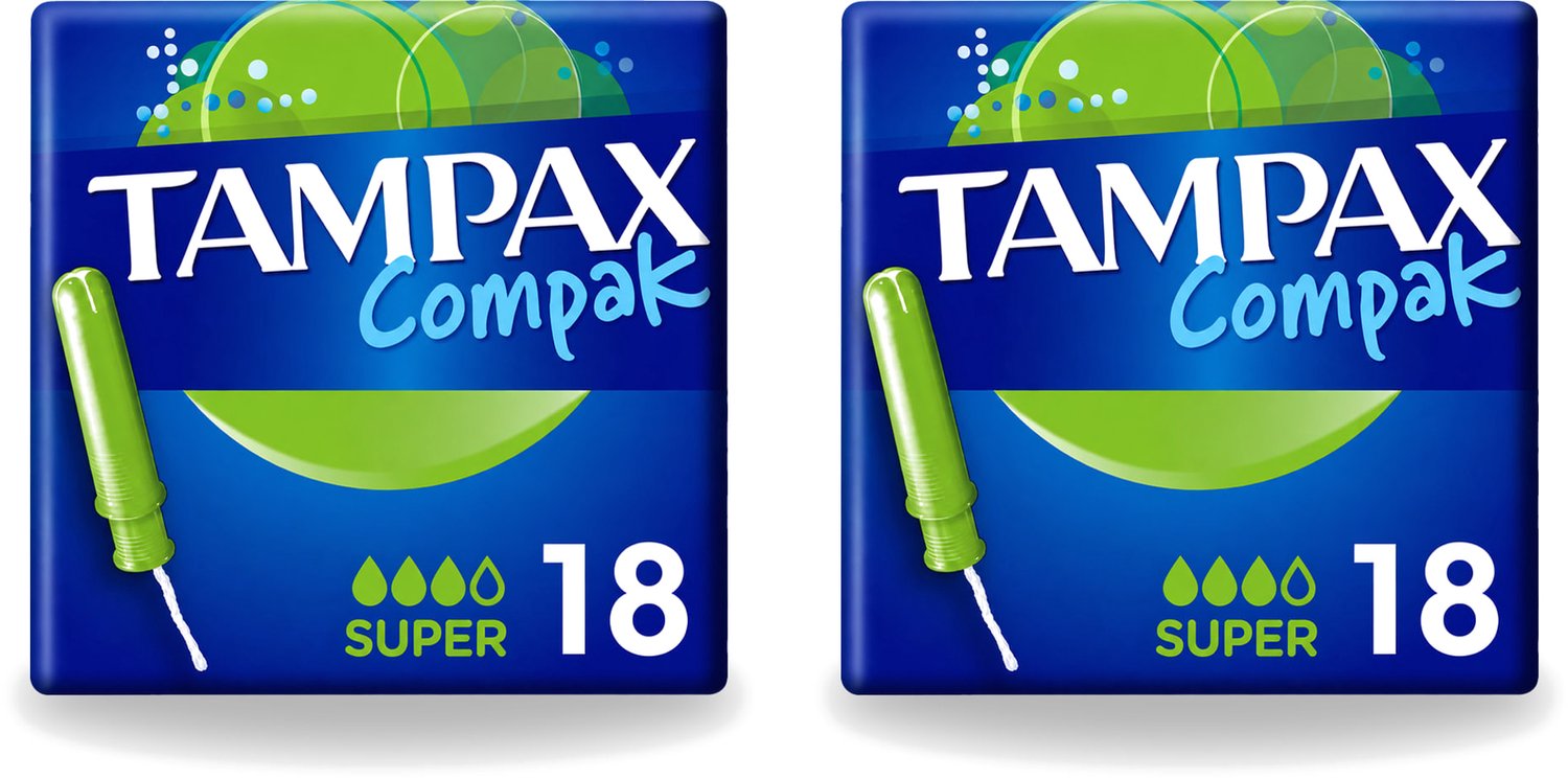 2 x Tampax Compak – Tampons – Super - Voordeelverpakking - 2 stuks