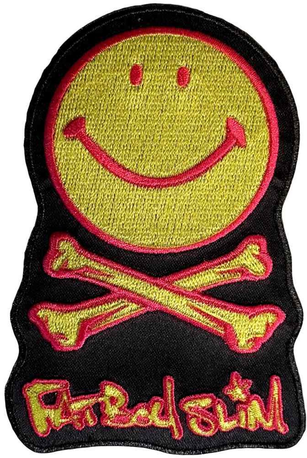 Fatboy Slim - Happy Face Logo Patch - Zwart/Geel