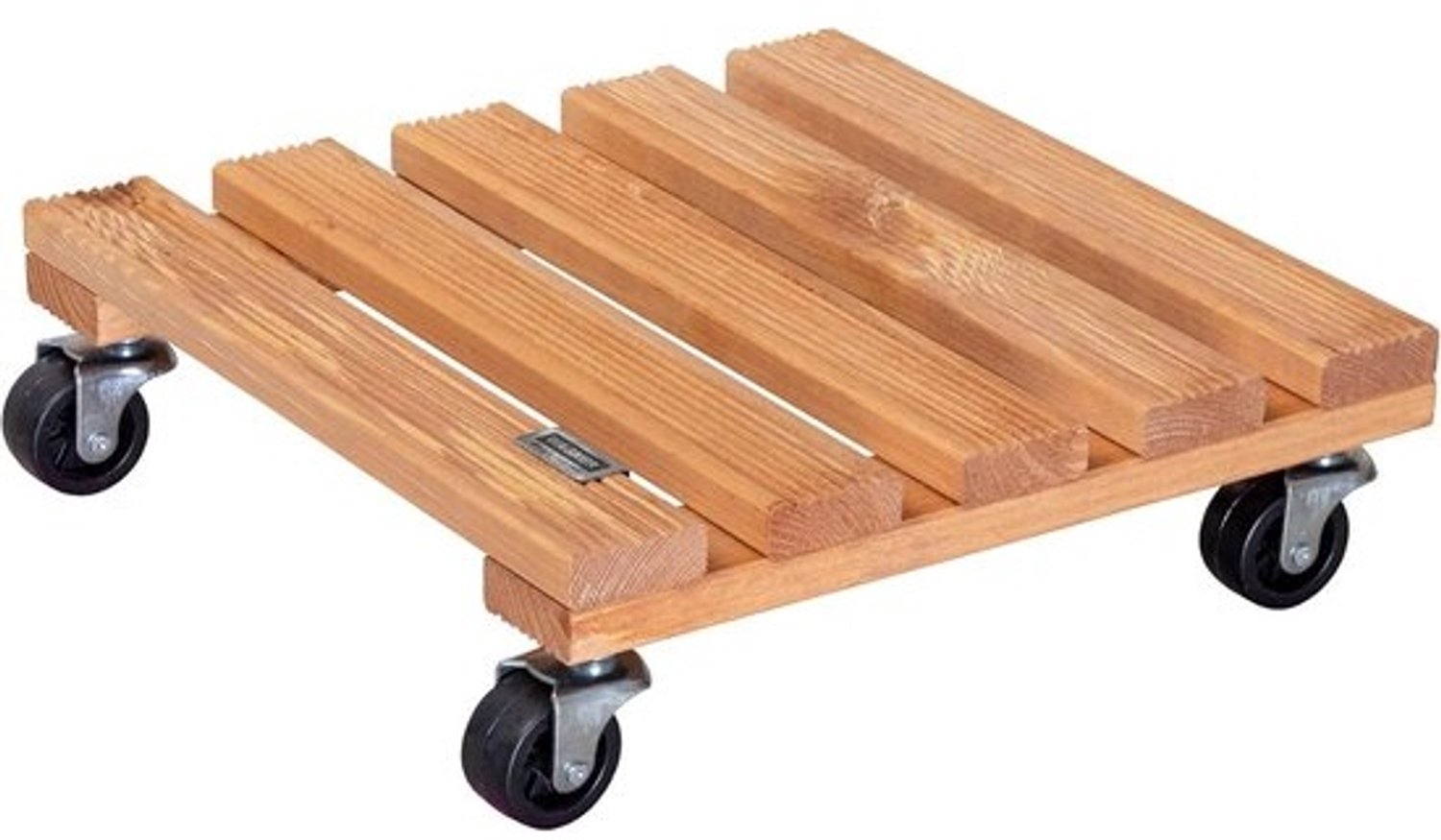 Plantenroller van hout - Bloementrolley - Binnen en buiten - FSC-gecertificeerd hout - 38 x 38 x 10.5 cm - Terracotta