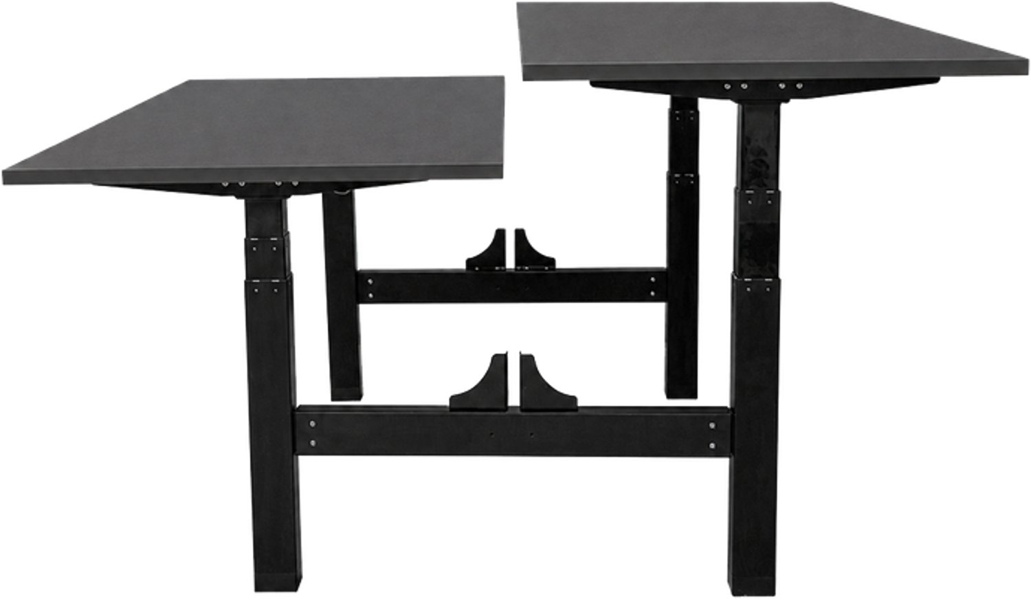 Sedero Elektrisch verstelbaar duo bureau - 180x80 cm - Two dual motor - Zwart / Antraciet