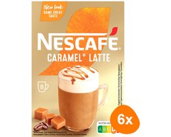 Nescafé Caramel Latte oploskoffie - 6 doosjes x 8 zakjes