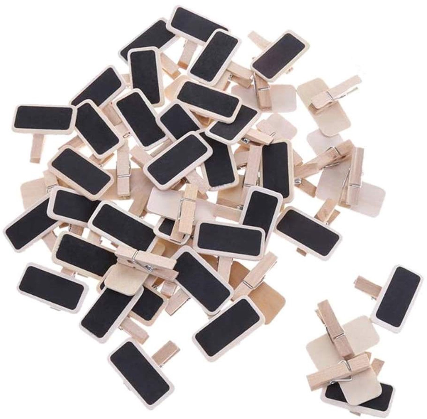 Set van 50 Mini Krijtbordclips voor Notities en Decoratie