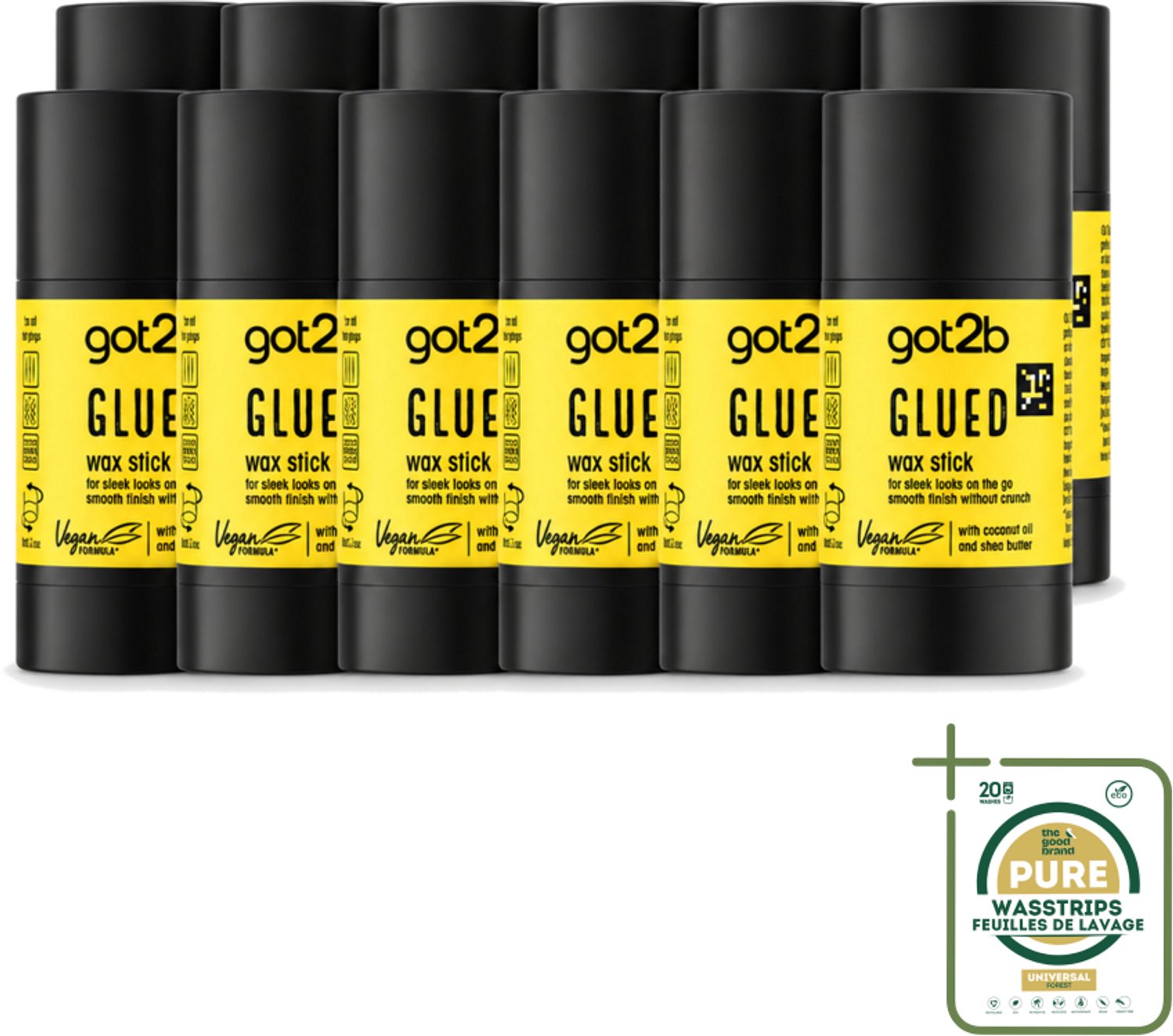 12 x Got2B - Wax Stick - Glued - 50 g - Wasstrips - Haarkleur - Haartype - Haargele - Strak Haar - Fixatie