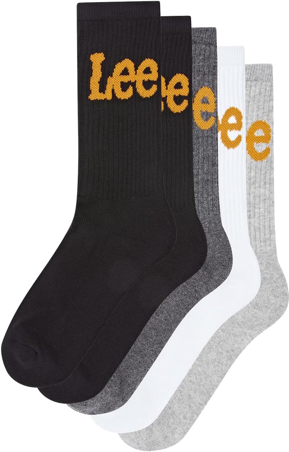 Lee BISSET Unisex Sportsokken Comfortabele Katoenmix 5-Pack Antraciet