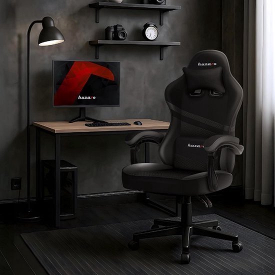 Gamingstoel - Comfortabel zitten - Voor lange sessies - Verstelbare rugleuning - 50 x 71 x 125 cm - Zwart — afbeelding 2