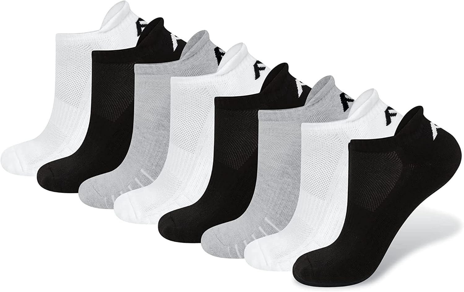 8 Paar Gepolsterde Unisex Sneakersokken Ademend & Vochtafvoerend Gemengd