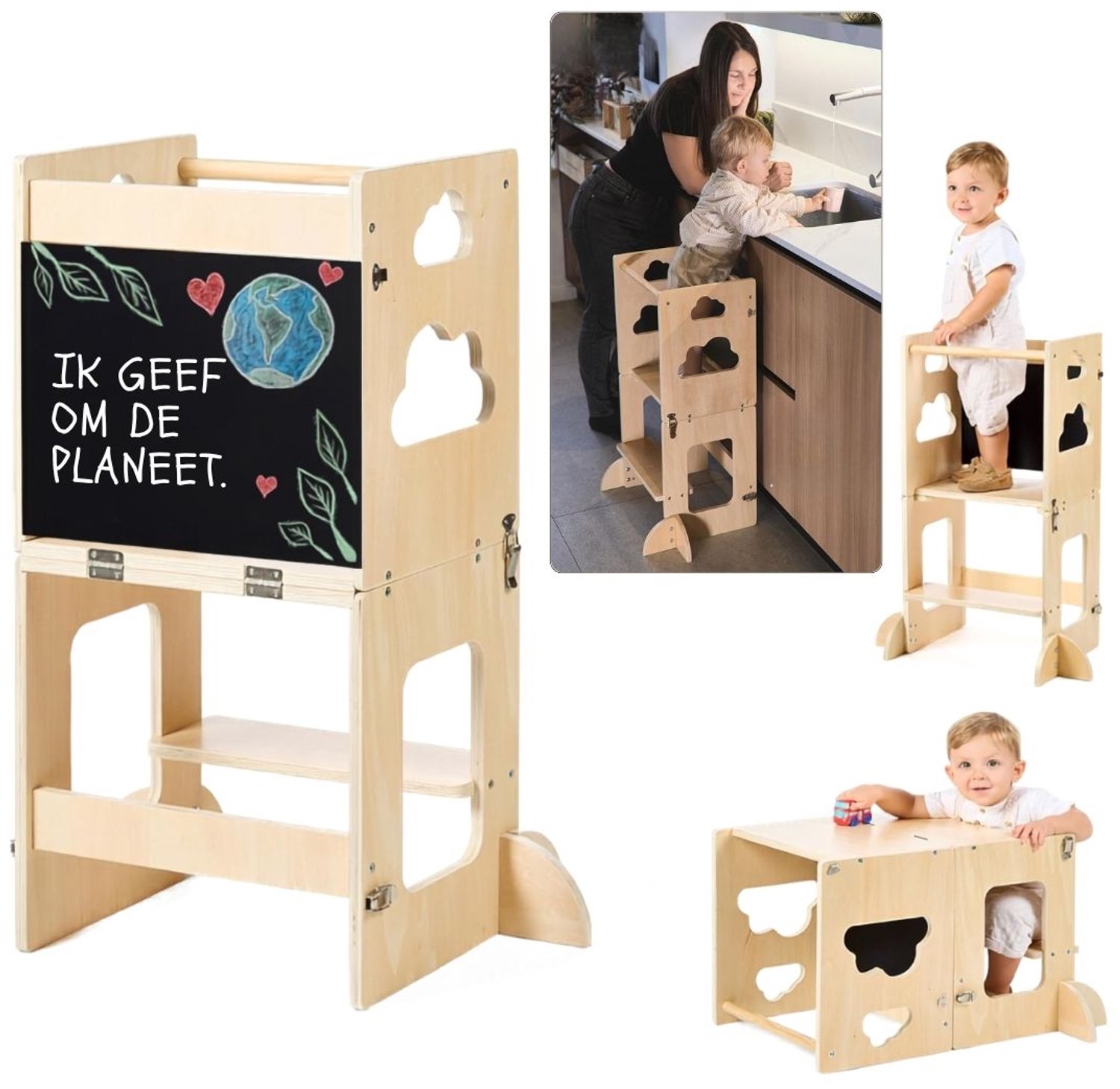 DailySupplies® Kinder Toren - Keuken Helper - Zelfstandig Leren - Hout