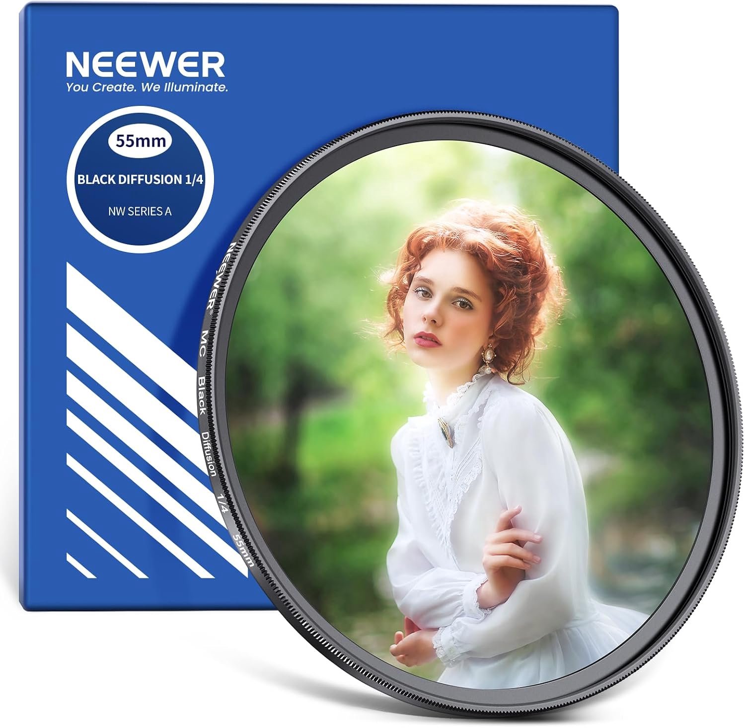 NEEWER 55mm Zwart Diffusie 1/4 Filter voor Filmisch Effect