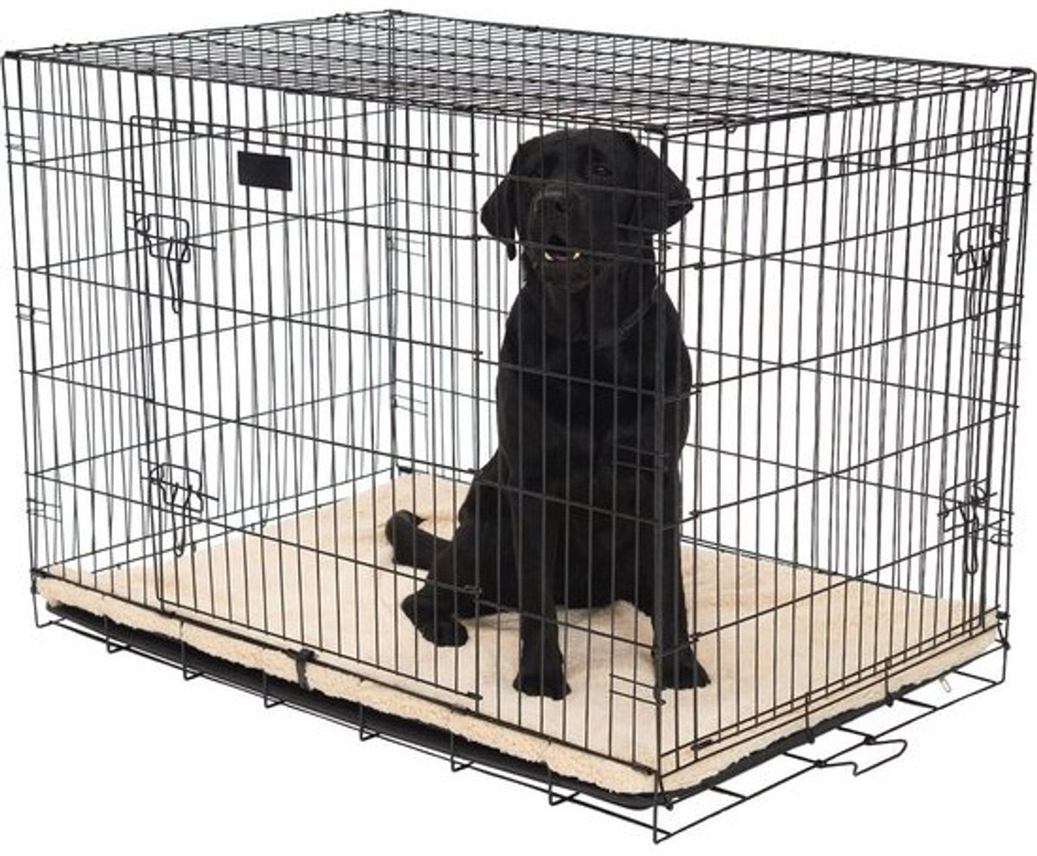 Hondenbench - Krathok - Veilig hondenverblijf - Opvouwbaar - 91 x 58 x 65 CM - Zwart