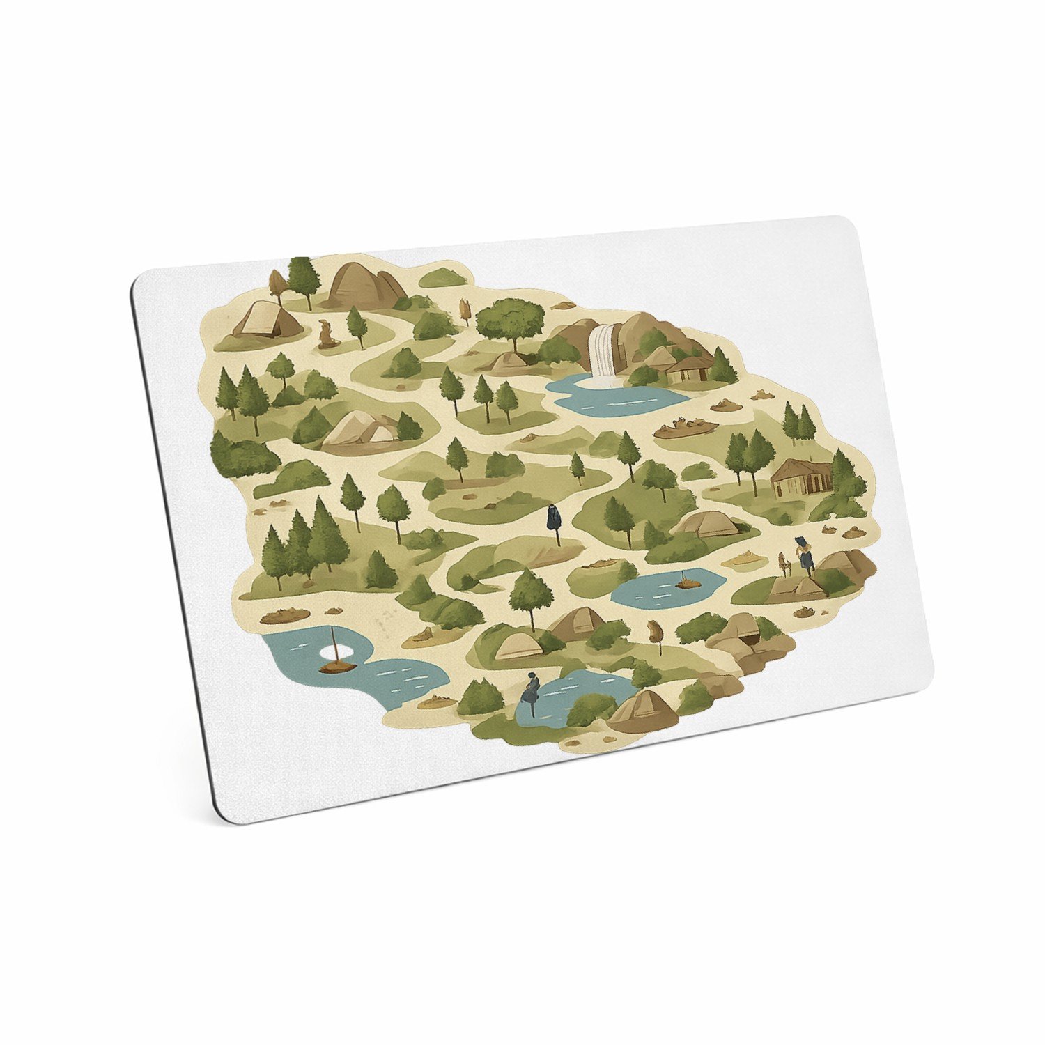 Mr Cadeautjes MDF magnetische fotolijst 28 x 19 - design Een rustige stadsplattegrond als decoratieve print met mini| cadeau Wit