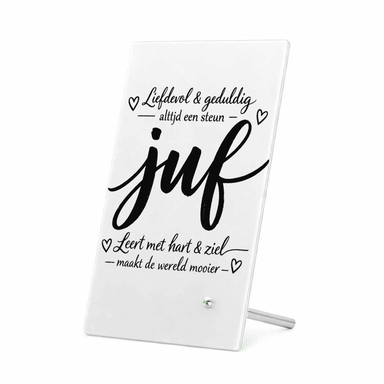 Mr Cadeautjes Glasframe 11 x 16 - design Een minimalistische tekstprint met een groot kernwoord, aang | cadeau Wit
