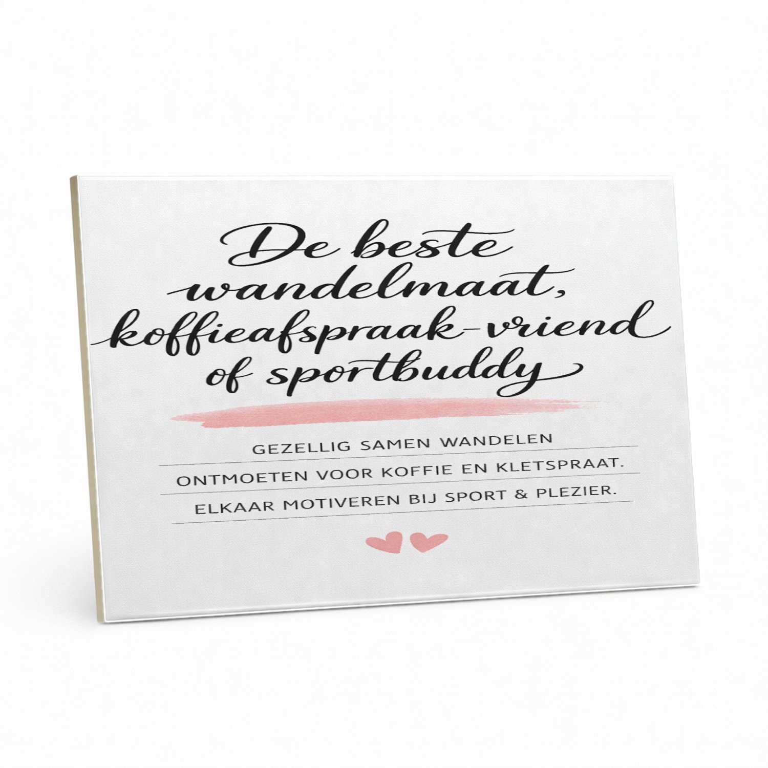 Mr Cadeautjes Tegel 15 x 20 cm - design Een minimalistische quote-print rond vriendschap buiten het | cadeau Wit