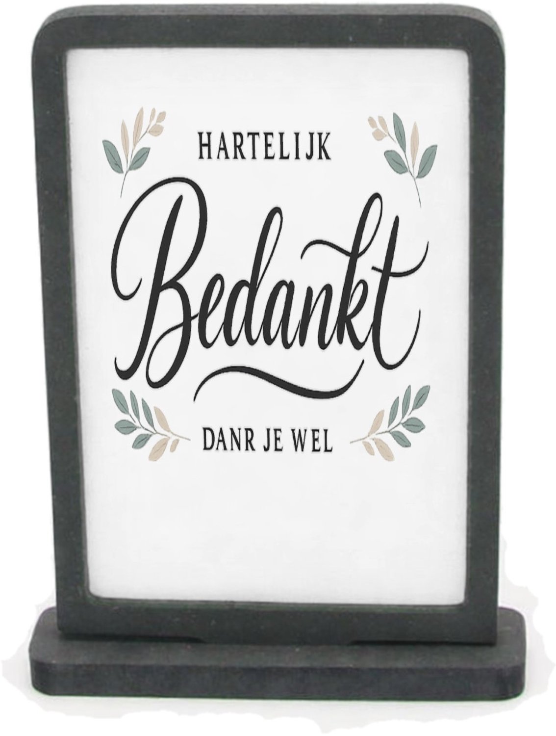 Mr Cadeautjes Houten fotolijst rechthoek met MDF inleg - design Een krachtige waarderingsposter met botanische omlijsting ro | cadeau Wit