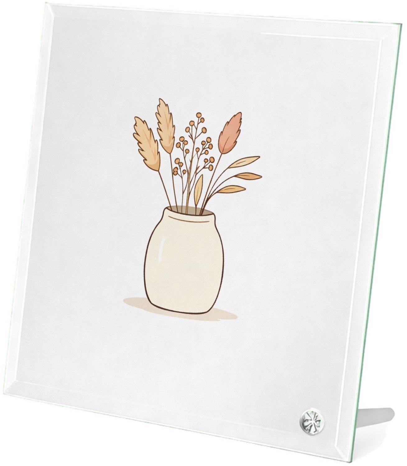 Mr Cadeautjes Glasframe 20 x 20 - design Een minimalistisch botanisch tekstontwerp met een warm thuis | cadeau Wit