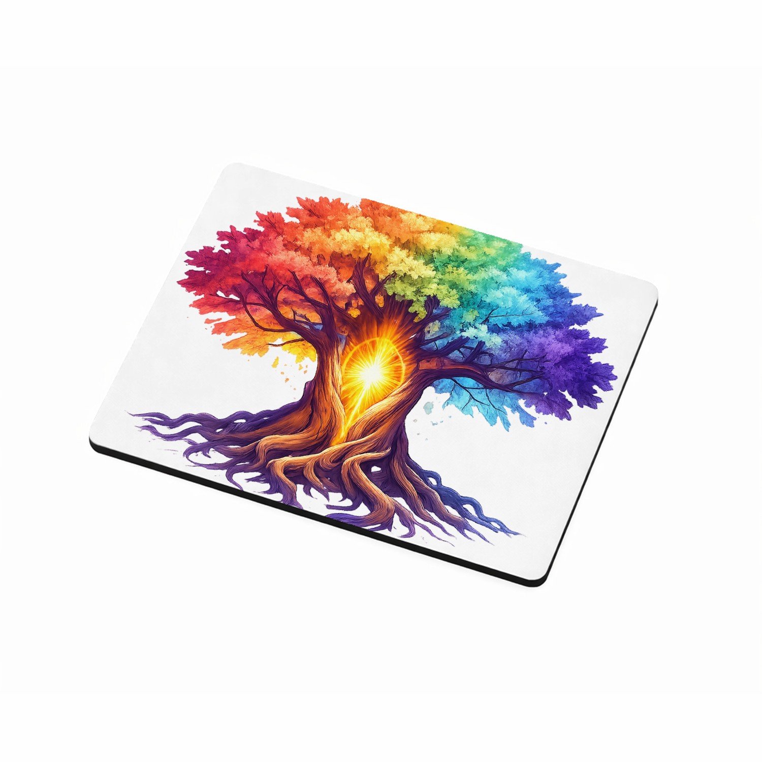 Mr Cadeautjes MDF magnetische fotolijst 9 x 7 - design Een magische berglandschap-bewerking met een centrale lichtb | cadeau Wit