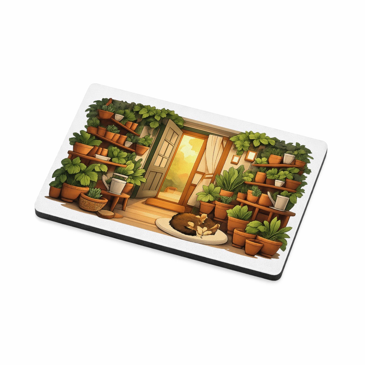 Mr Cadeautjes MDF magnetische fotolijst 7,5 x 5 - design Een serene nachttuin in een serre met maanlicht en zachte mi | cadeau Wit
