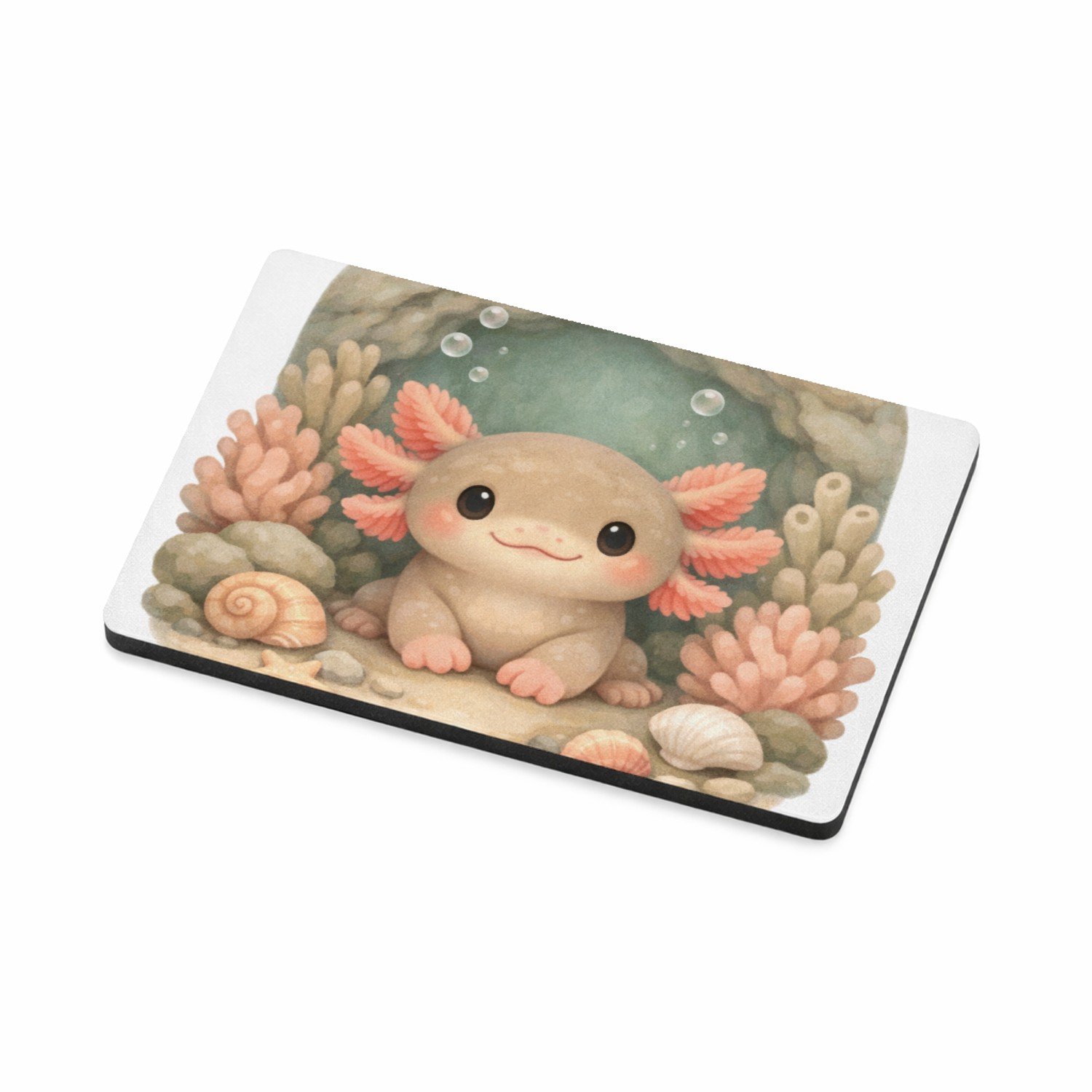 Mr Cadeautjes MDF magnetische fotolijst 7,5 x 5 - design Een frontaal afgebeeld onderwaterdiertje in een zachte koraa | cadeau Wit