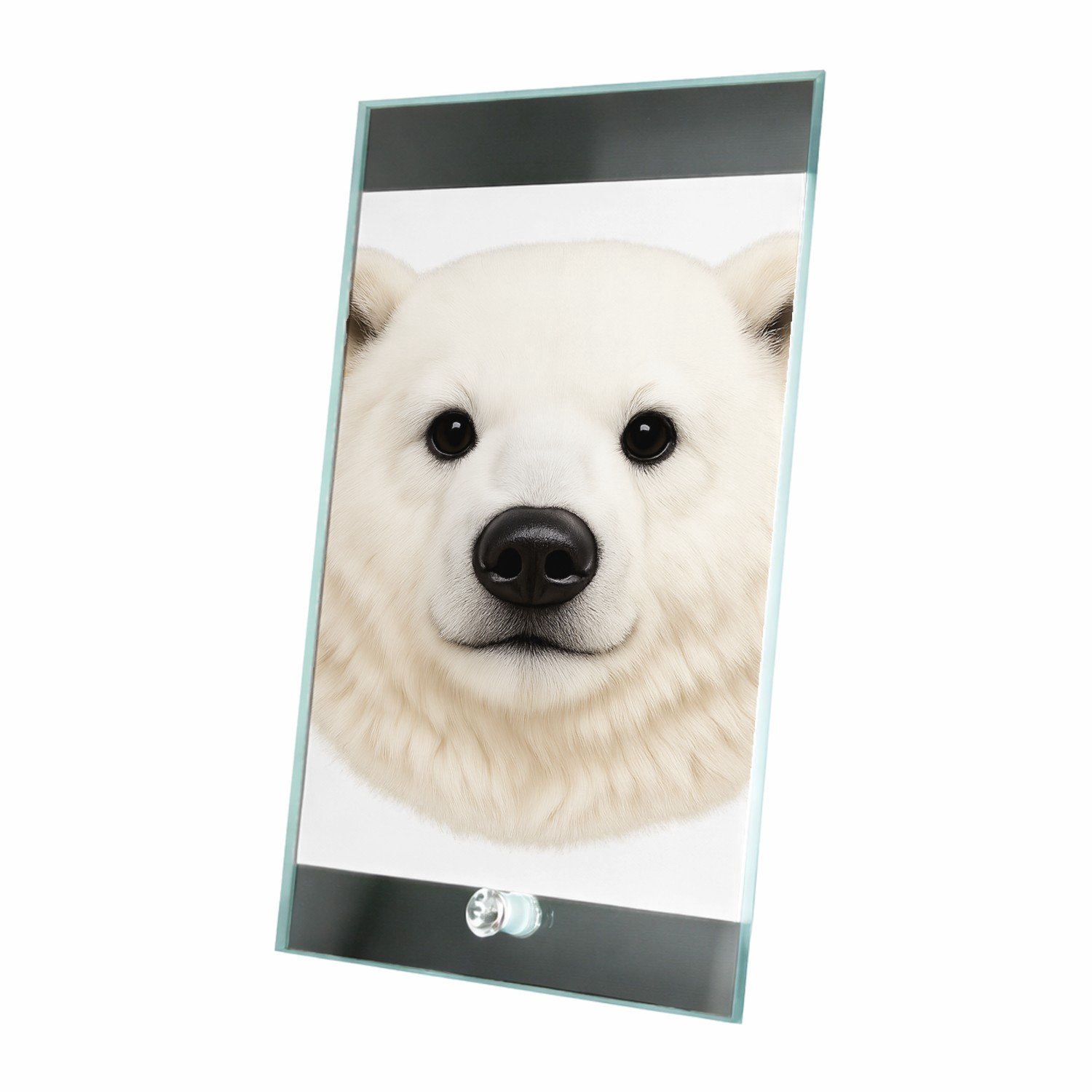Mr Cadeautjes Glasframe 15 x 23 - design Een opvallende kopillustratie met zachte pluche-textuur en e | cadeau Wit