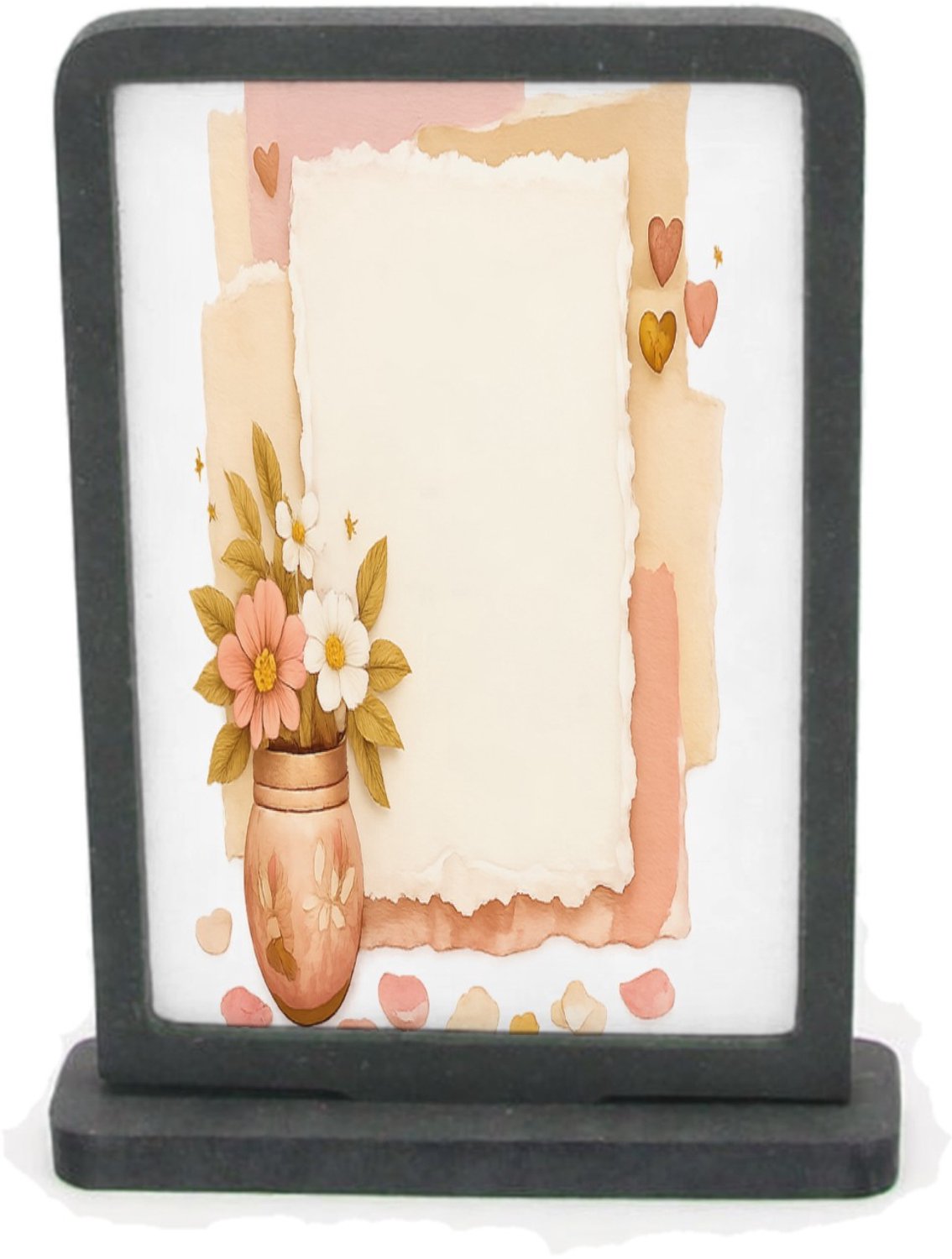 Mr Cadeautjes Houten fotolijst rechthoek met MDF inleg - design Een zachte, luxe collage met een positieve affirmatie in het | cadeau Wit