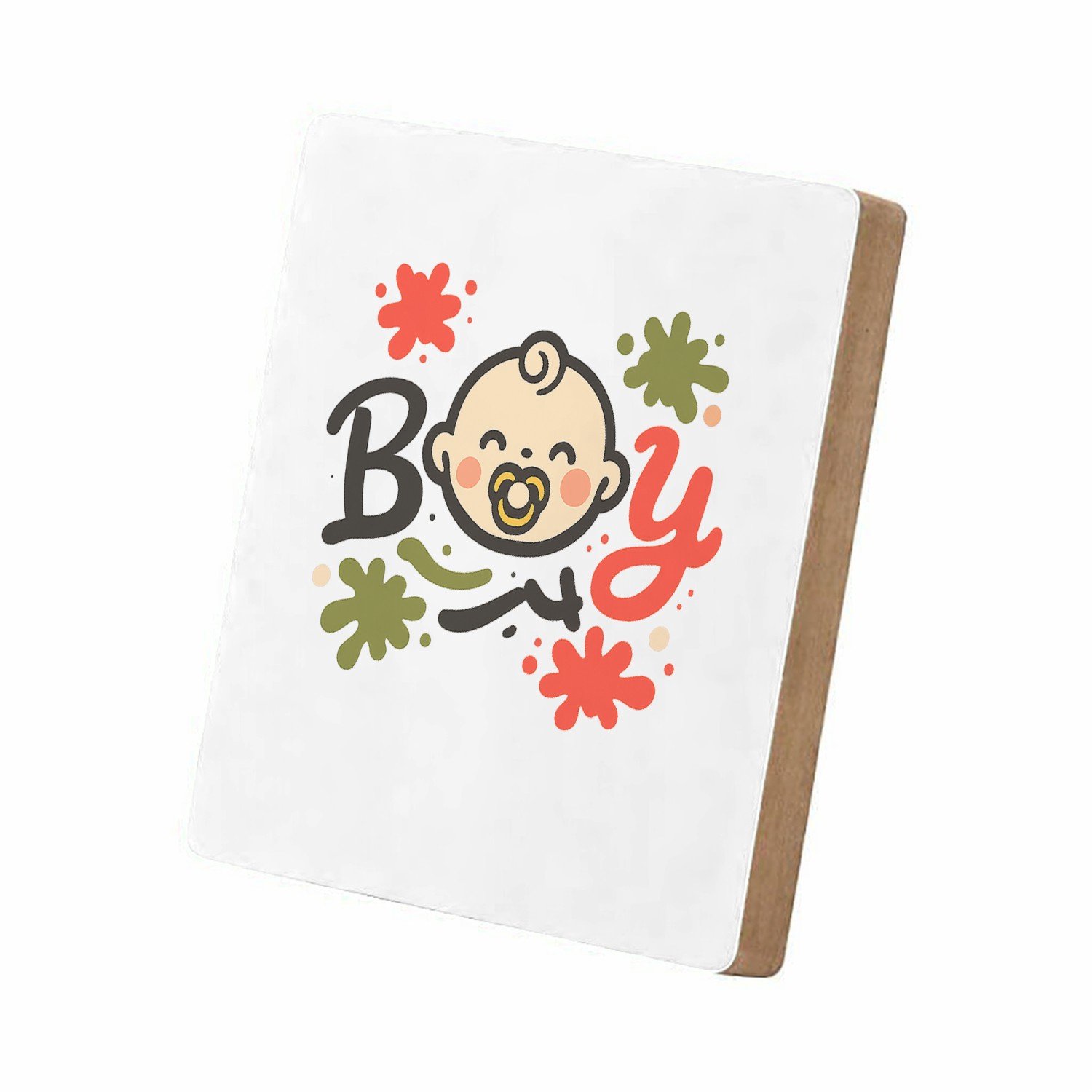 Mr Cadeautjes MDF staande fotolijst 15,2 x 15,2 - design Grappige typografische babyprint met sportieve knipoog | cadeau Wit