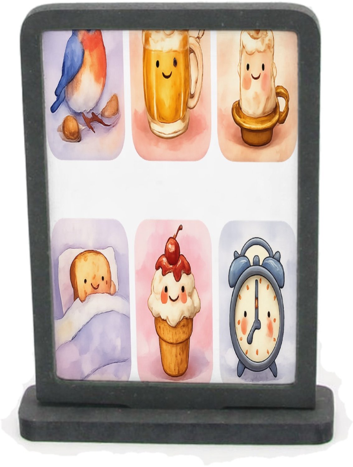 Mr Cadeautjes Houten fotolijst rechthoek met MDF inleg - design Huiselijke comfort-scène met een alledaags object als ‘karak | cadeau Wit