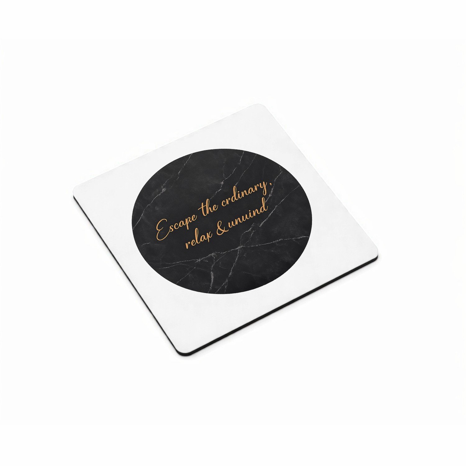 Mr Cadeautjes MDF magnetische fotolijst vierkant 9,5 - design Minimalistische wellness-tekst op een rustige natuurachtergr | cadeau Wit