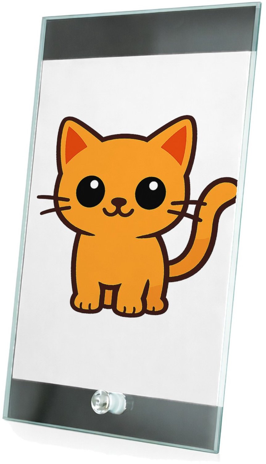 Mr Cadeautjes Glasframe 15 x 23 - design Een vrolijke, minimalistische dierfiguur met een heldere con | cadeau Wit