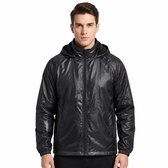 WiseGoods Regenjas dames en heren opvouwbaar - Windjack winddicht en waterafstotend - Unisex outdoor jas zwart maat L