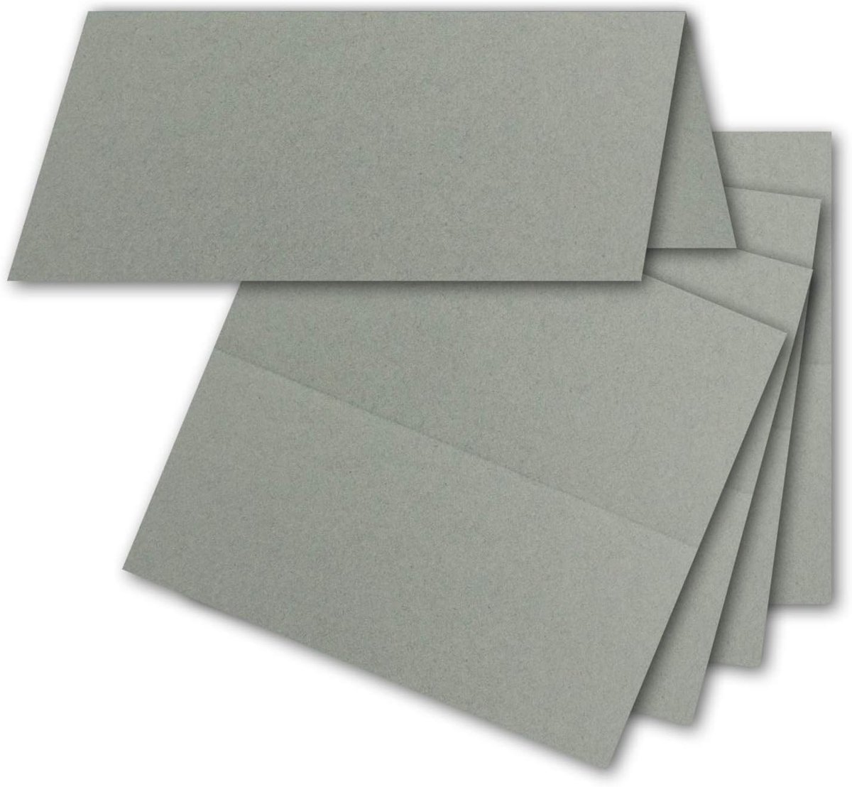50x tafelkaarten in donkergrijs (grijs) - 4,5 x 10 cm - blanco - dubbele kaarten - als plaatskaarten en naamkaarten voor bruiloft en feesten