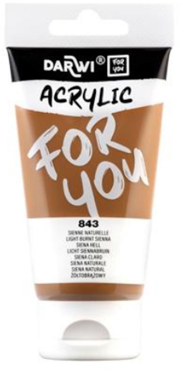 Darwi For You acrylverf 75 ml in tube licht siennabruin