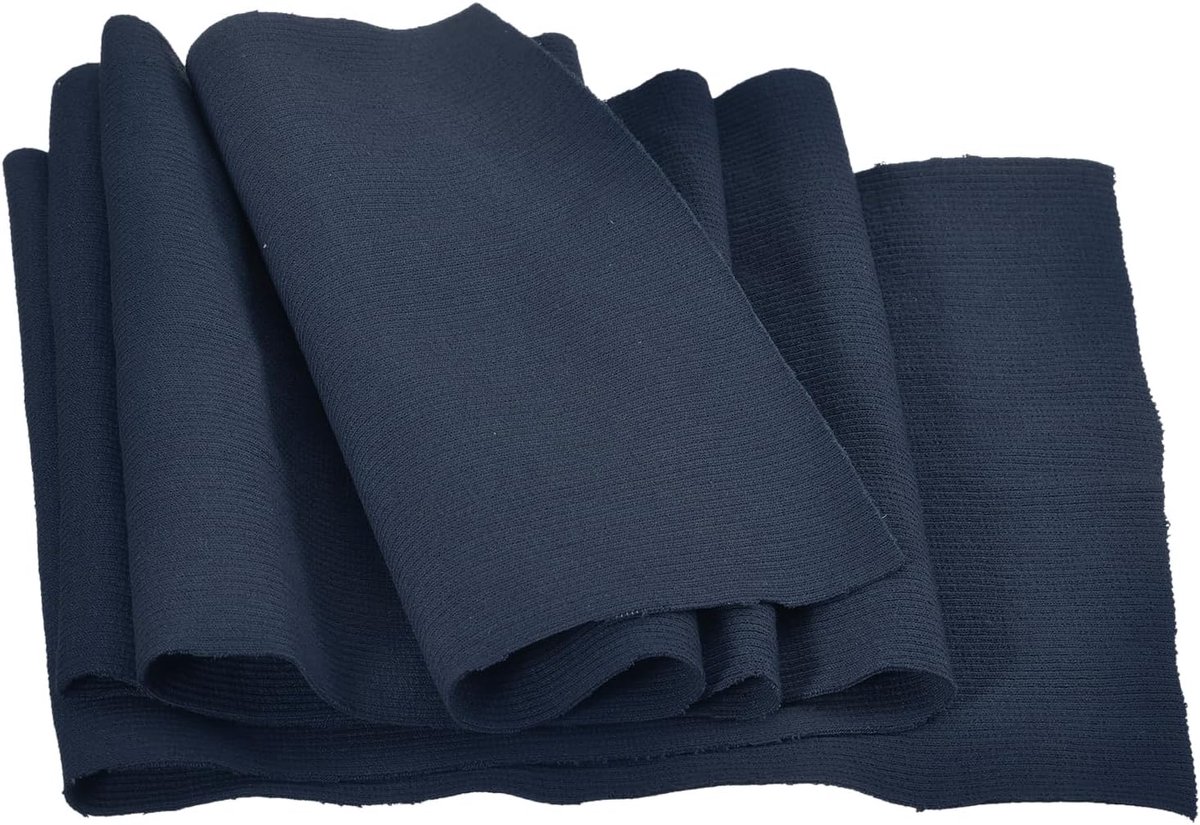 Elastische manchetten met geribbelde banden, donkerblauw