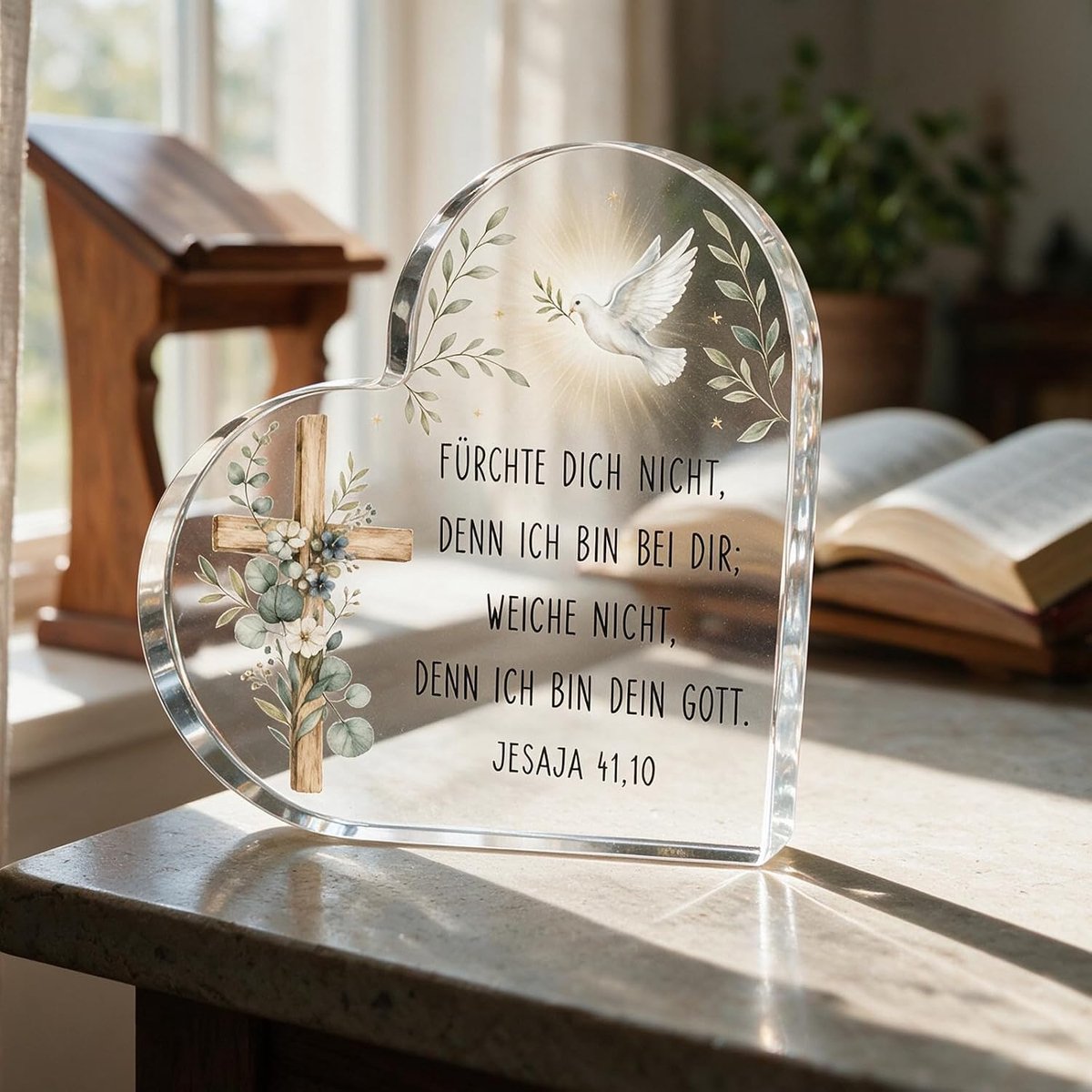 Acryl tafeldecoratie bord met bijbelvers, christelijke geschenken