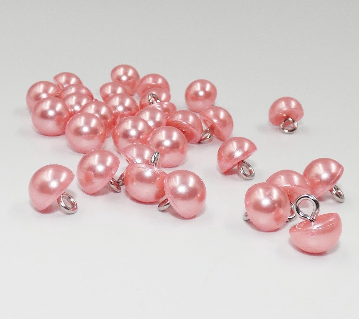 30 Stks 10mm Roze Parel Knoppen Met Haak Baby Knopen voor Vesten Halfronde Breien Knopen Decoratieve Knopen voor Shirt Rok, Pluche Speelgoed Ogen