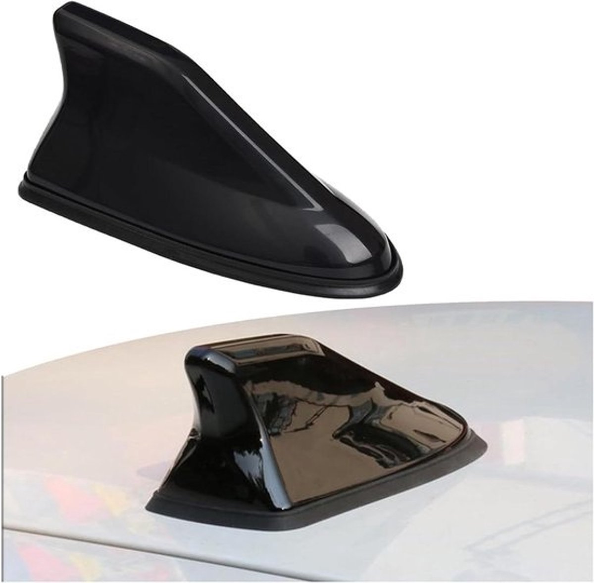 Haaienvin Antenne - Dakantenne Auto - Radio Ontvangst Verbeteren - Met Signaalversterker - 17.5 cm Lengte - Zwart