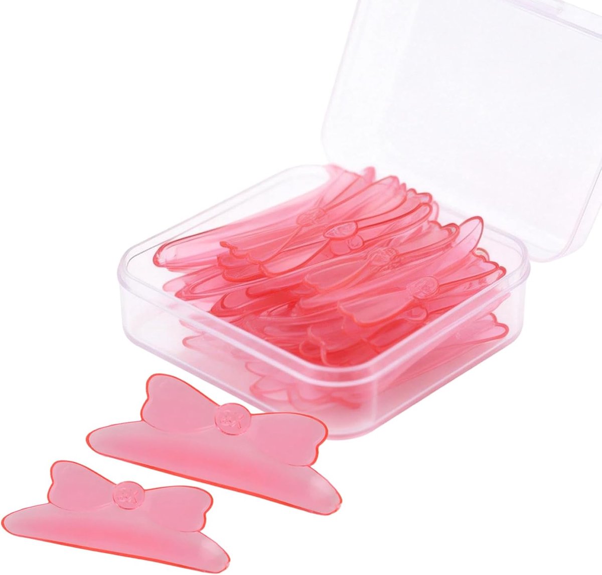 10 stuks zelfklevende wimperverlengingspads van siliconen, 5 maten, zacht, herbruikbaar, voor thuis of in de salon, roze