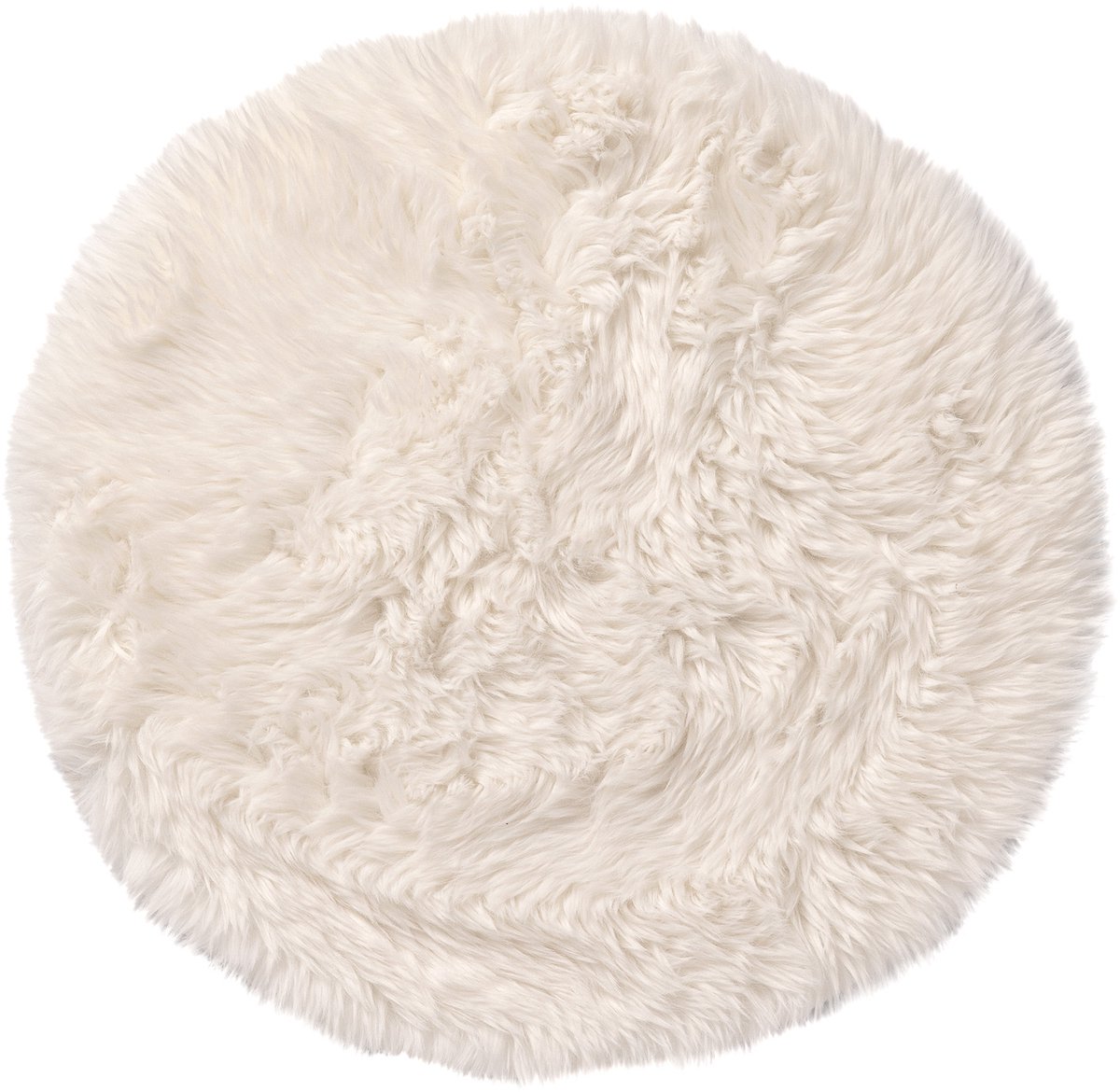 Textino - NIEK - vloerkleed Ø40 cm - imitatiebont - rond - Snow White - wit