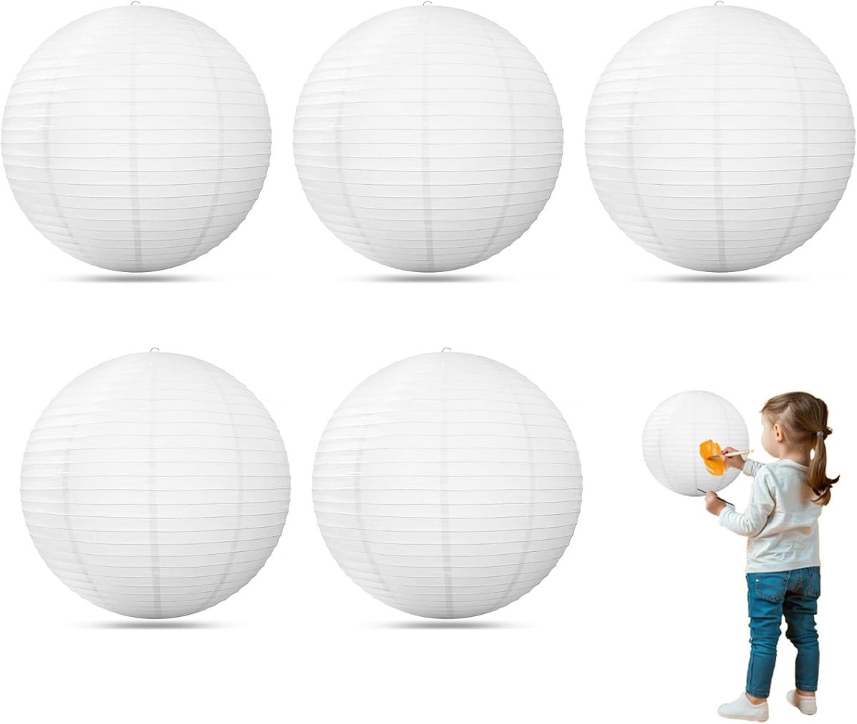 Lampshade Paper Lampshades voor Plafondlampen, Witte Ronde Paper Lanterns, 10 cm, Witte Lampshade voor Bruiloft Decoraties, Party Props Supplies