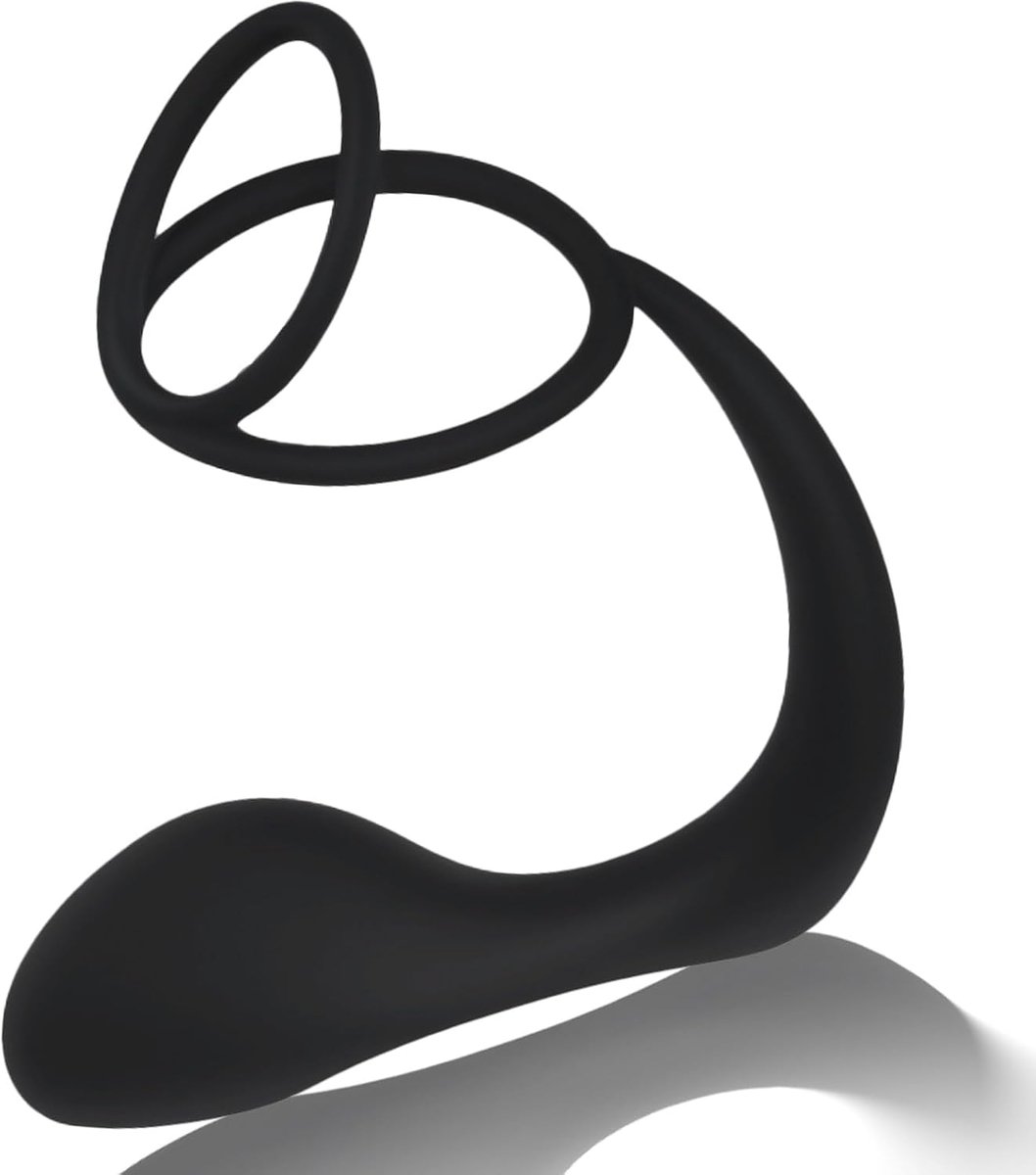 2-in-1 Zachte Penis Ring Silicone Analplug voor Mannen Kleine Buttplug met Cock Ring voor Anale Training Adult Sex Toys voor Prostaat Massage (Double Ring)