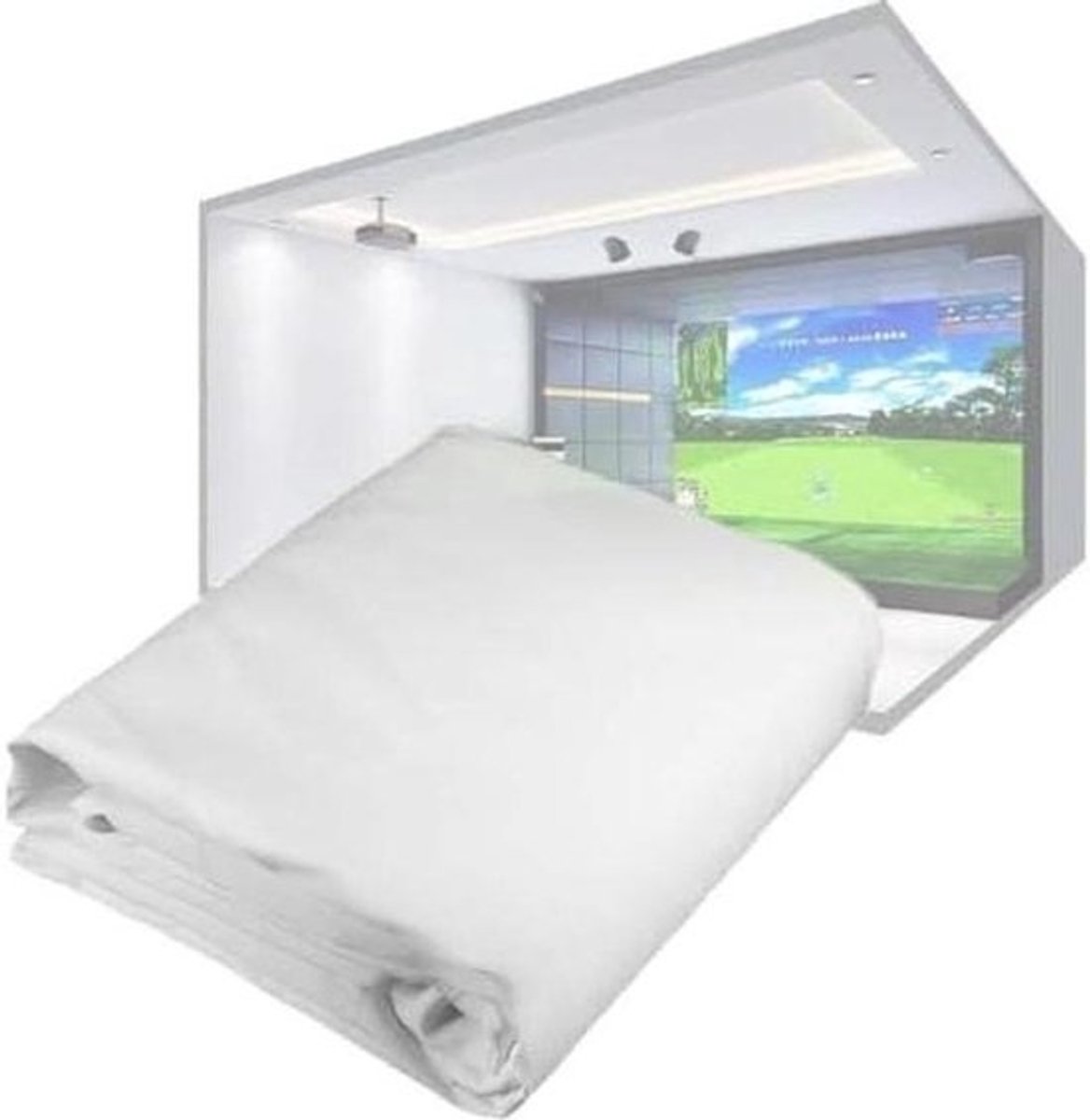 Golfslagscherm - Projectiescherm - Golf Training - Verdikt Slagvast Materiaal - 3m x 1m - Wit