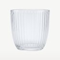 Verre vide à côtes verticales.