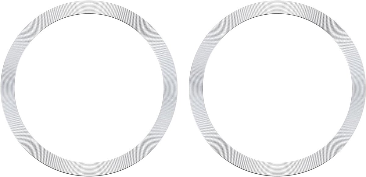 Universele metalen ringsticker, draadloze magnetische oplader-magneetringsticker, 55 x 0,9 mm (ODxd), voor mobiele telefoon voor alle mobiele telefoons, set van 2, paillettenzilver