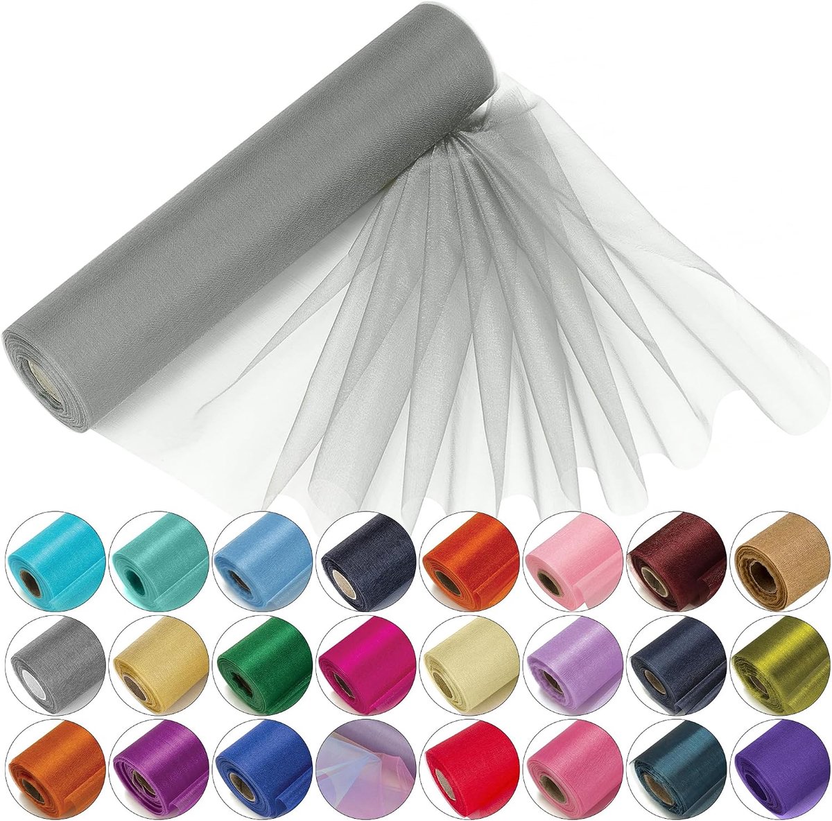 29 cm x 25 m - Transparante Organza Stof voor Bruiloft Decoratie, Tafelloper, Stoelstrikken, Knutselen en Cadeauverpakking