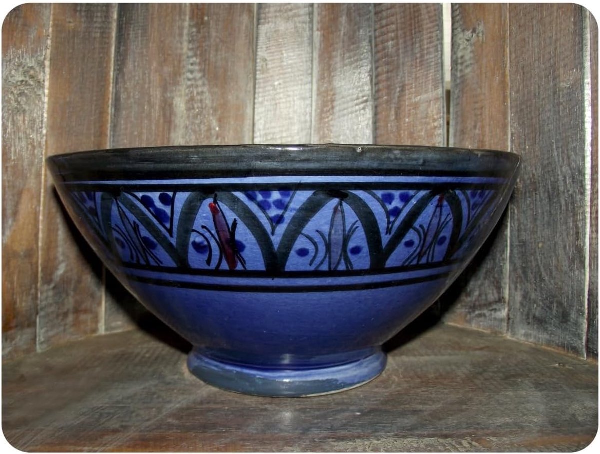 Oosterse Marokkaanse keramische kom keramische muesli fruit slakom kom decoratie medium kleur blauw