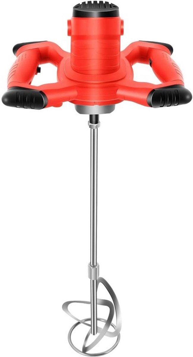 Draagbare mortelmixer - Betonroerder - Materiaal mengen - 6 snelheden - 88.5cm - Rood