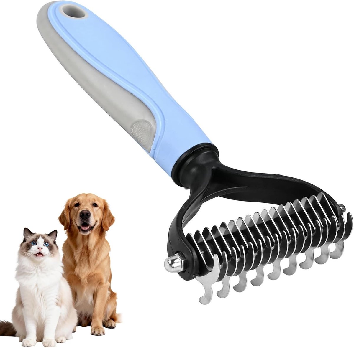 Onderhaarborstel voor honden en katten - Perfect voor het verwijderen van losse haren en klitten, ideaal voor verzorging en onderhoud