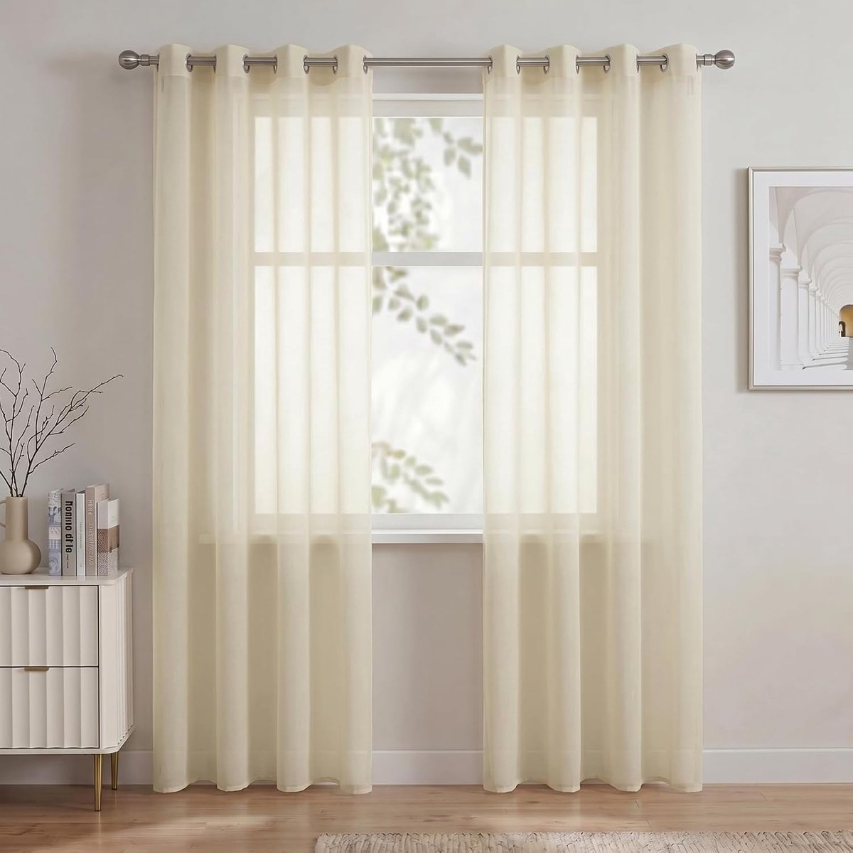 Vitrage Gordijnen Met Ringen 2 Panelen 132x160 cm