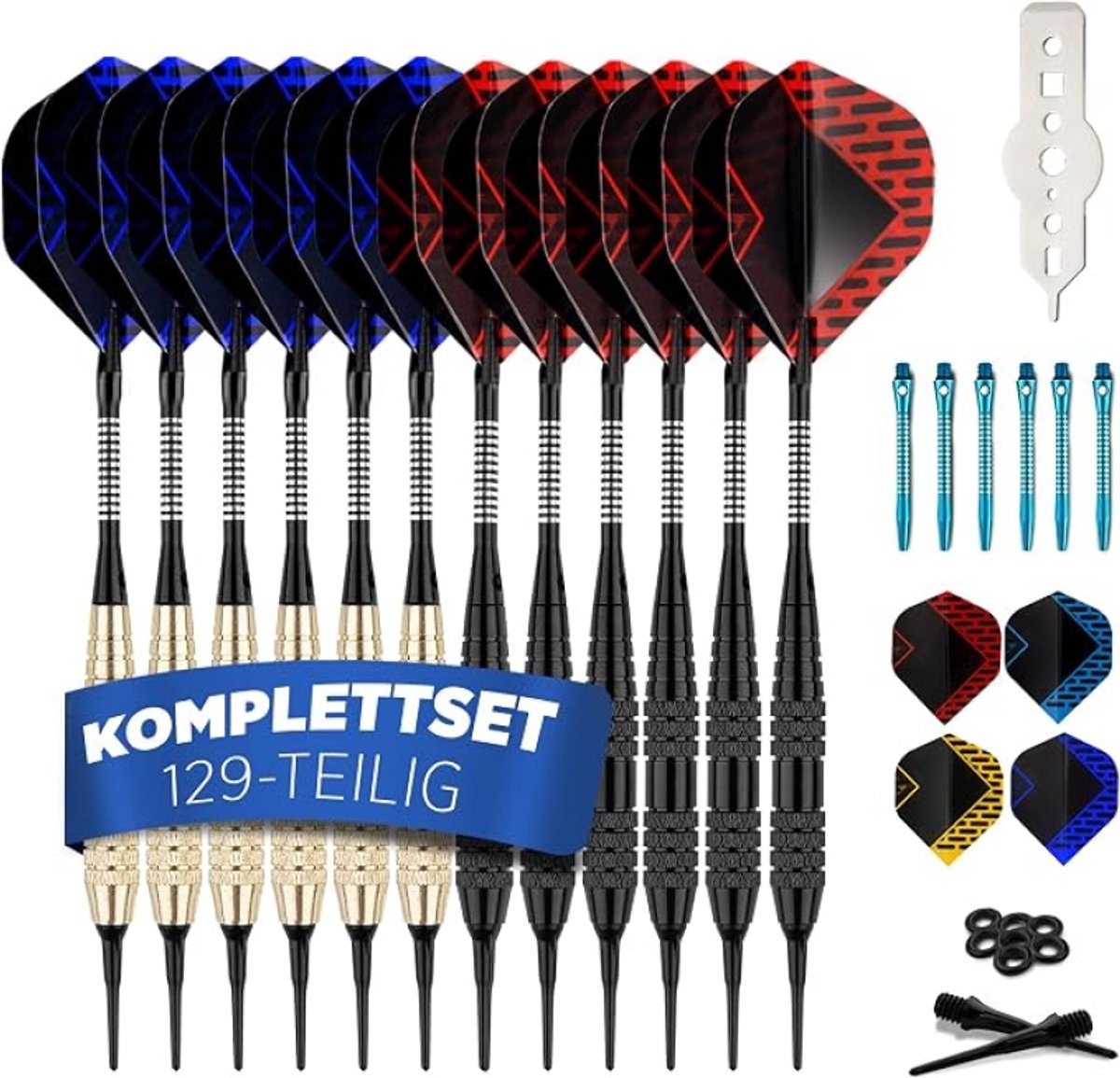 DartPro Elektronisch Dartbord met 6 Darts - Draadloos Dartautomaat met 65 Spelvarianten - Soft Tip Dartset voor 1 tot 8 Spelers