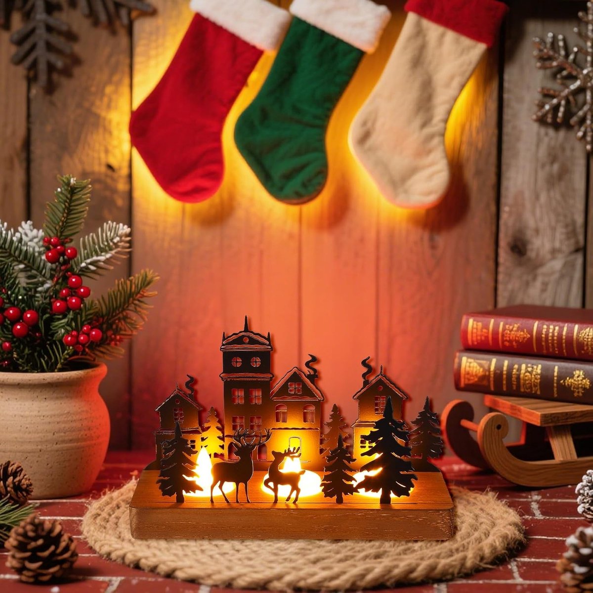 Adventskrans Theelichthouder - Type A - Houten Kaarsenstandaard - Voor Kerstdecoratie – foto 7
