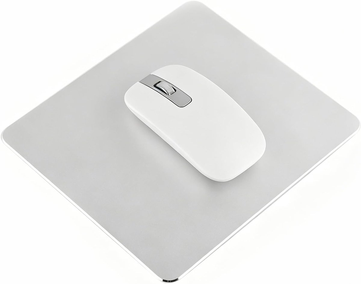 aluminium muismat, dubbelzijdige snelle en nauwkeurige bediening muismat dunne harde muismat voor gaming muismat voor laptop computer pc (zilver)