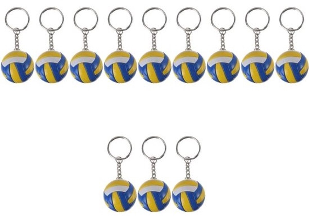 Volleybal Sleutelhangers - Sport Sleutelhangers - Rugzak Decoratie - PU Materiaal - 12 stuks - Bruin